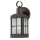 Westinghouse Lighting 6468100 Exterior Wall Lantern, Textured Rust Patina Finish on Steel with Ice Glass Panels